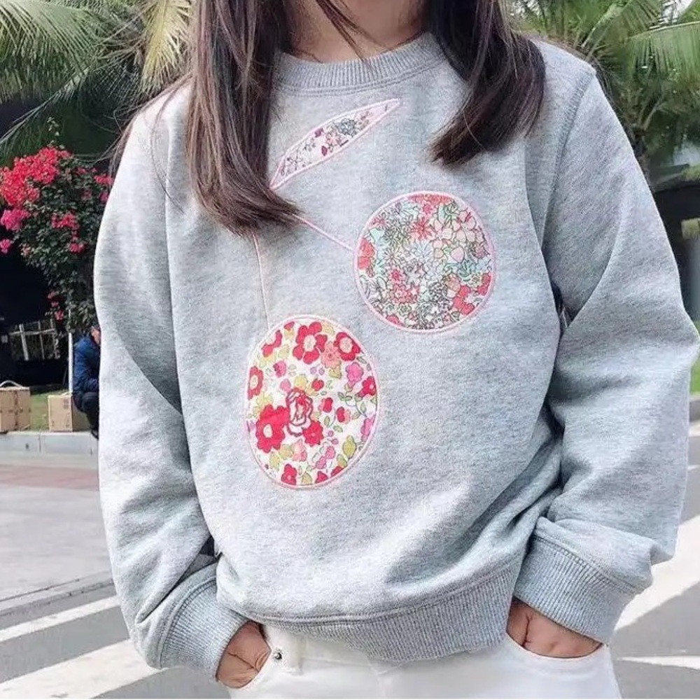 Bonpoint Cherry Embroidered Sweatshirt